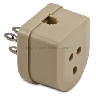 MST00585N Spina+presa tel.trip.+adattatore plug