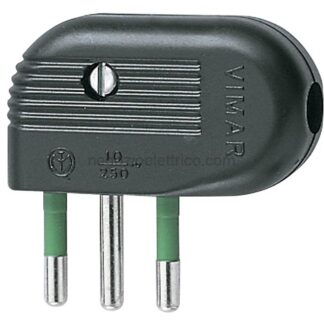 VIW01041 Spina 2P+T 10A 90 nero