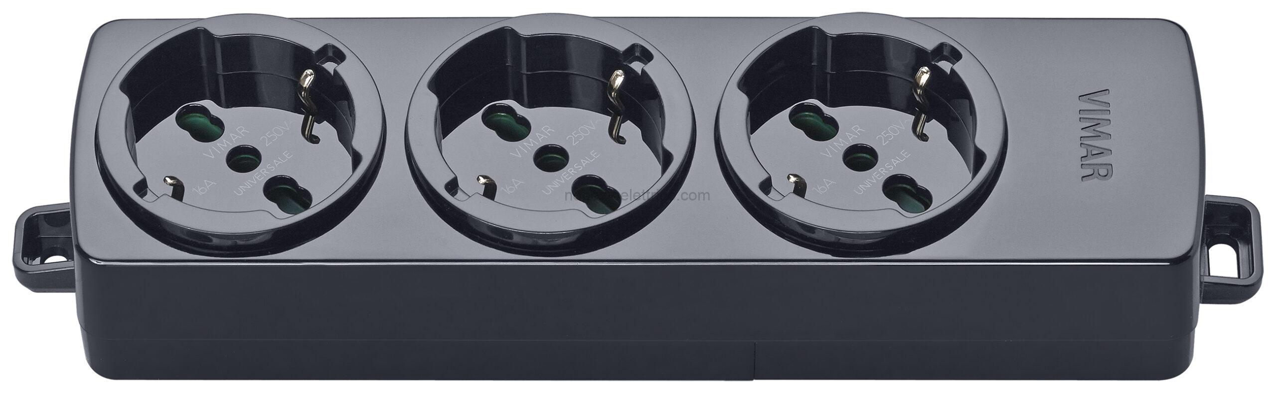 VIW01287.NC Presa multipla 3 universale nero