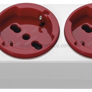VIW01293.NC.R Presa multipla 5 universale rosso