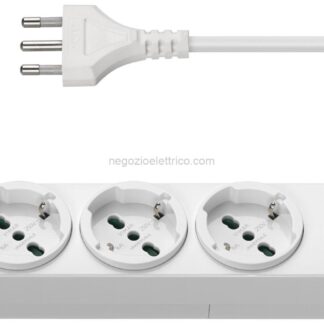 VIW01294.CC.B Presa multipla 5 universale+cavo bianco