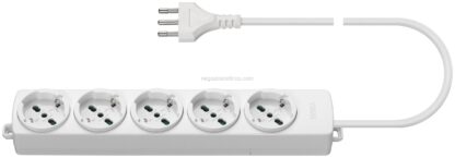 VIW01294.CC.B Presa multipla 5 universale+cavo bianco
