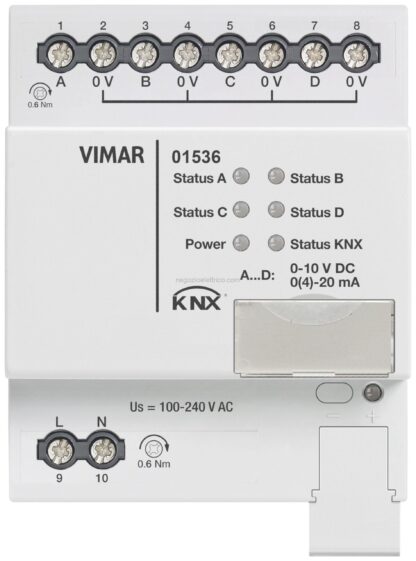 VIW01536 Attuatore 4 uscite analogiche KNX
