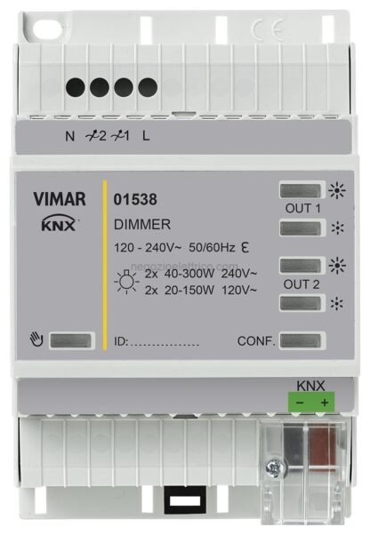 VIW01538 Dimmer KNX 2 OUT 200W LED 120-240V