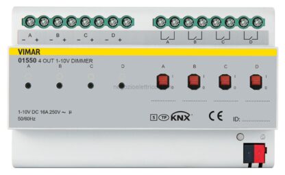 VIW01550 Regolatore 0/1-10V 4 out 16A KNX