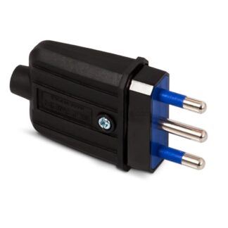 MST05080 Spina IP40 S17 16A 2P+T Nera in Gomma