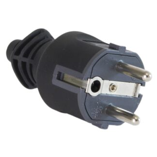 MST05090 Spina IP40 Schuko 16A Nera in Gomma