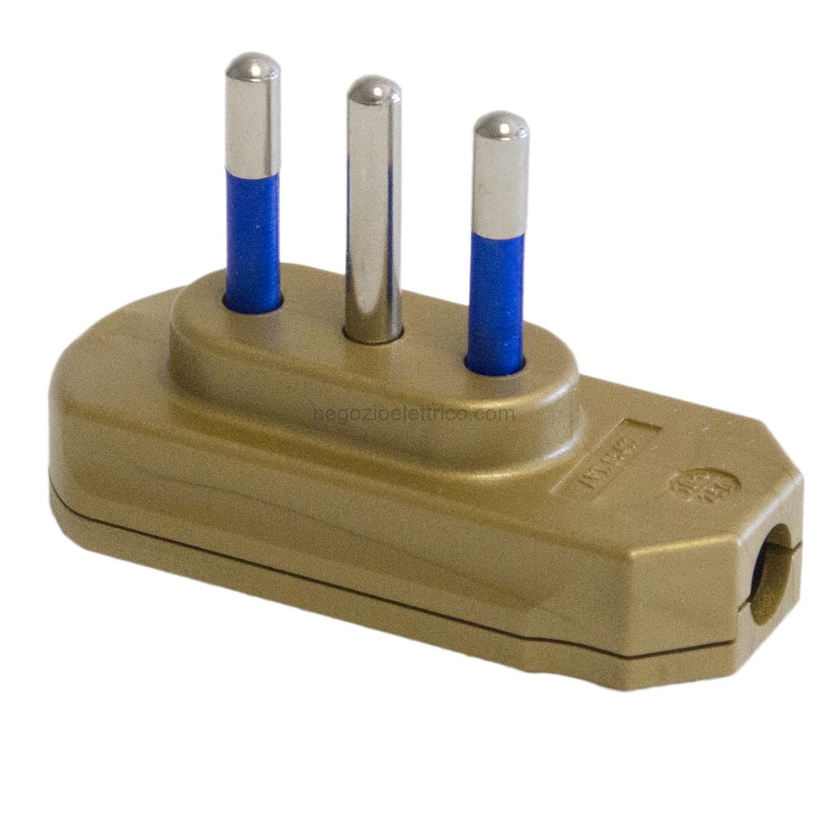 MST05411-O Spina piatta 10A 2P+T Oro