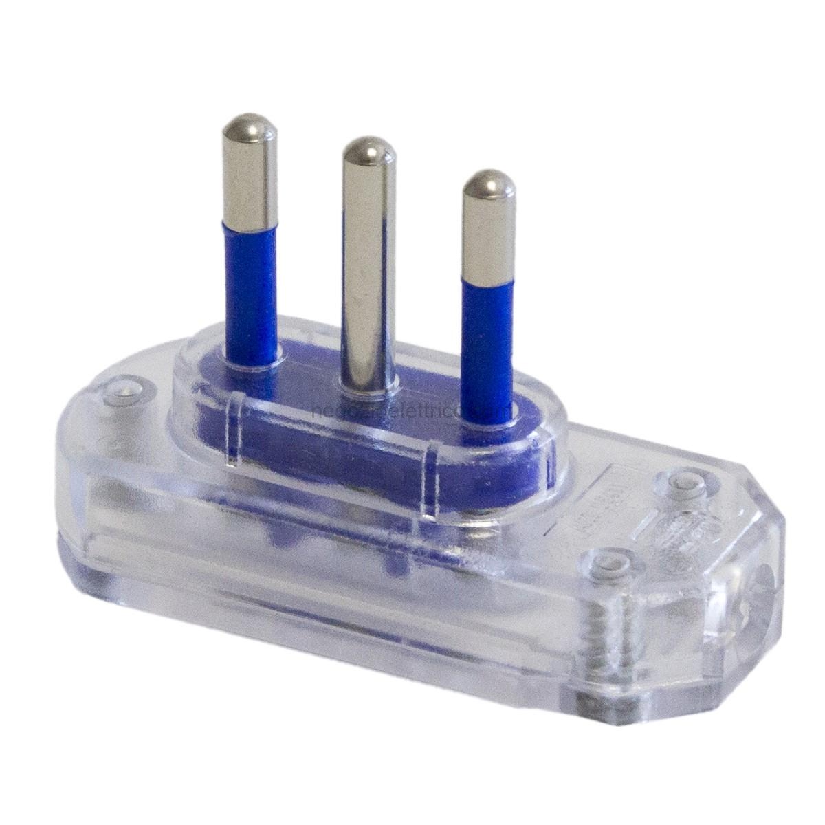 MST05411TR Spina piatta 10A 2P+T Trasparente