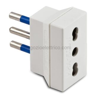 MST05611 Adatt.Sempl.Bipresa 10A+T Bianco