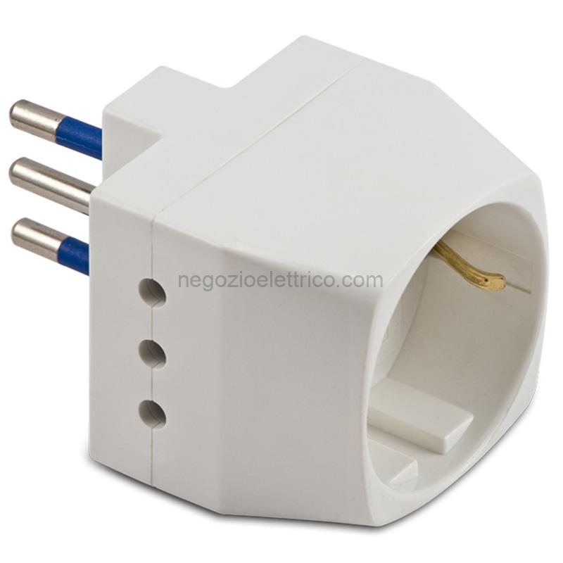 MST05731 Adatt.Triplo-Schuko 10A+T Bianco
