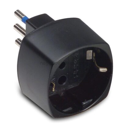 MST05810 Adatt.Schuko 10A+T Nero c.Sicurezza