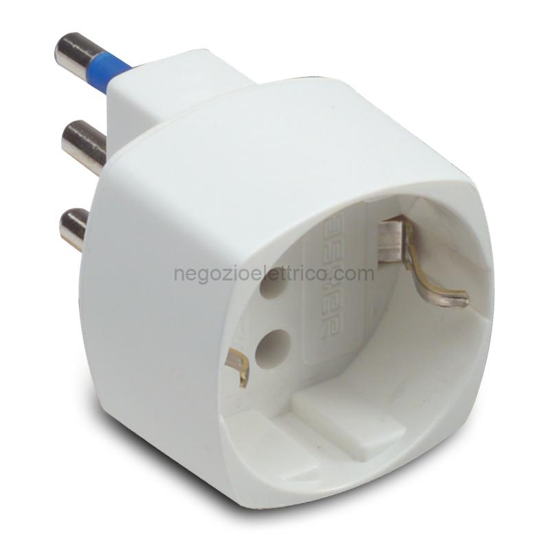 MST05821 Adatt.Schuko 16A+T Bianco c.Sicurezza