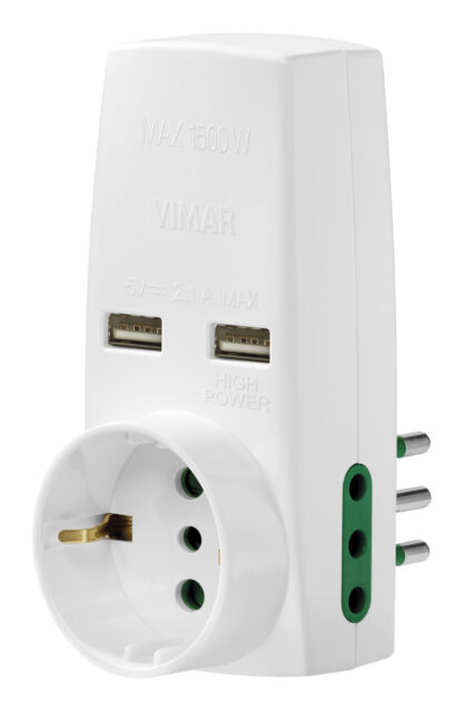 VIW0P00332.B Adattatore S11+2P11+P30+2USB bianco