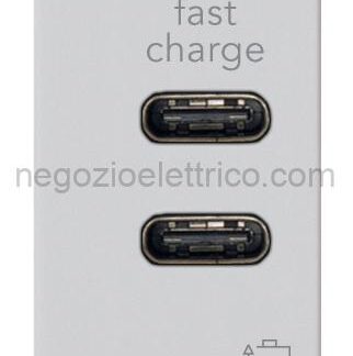 VIW14292.CC.SL Alimentatore USB C+C 5V 3A 1M Silver