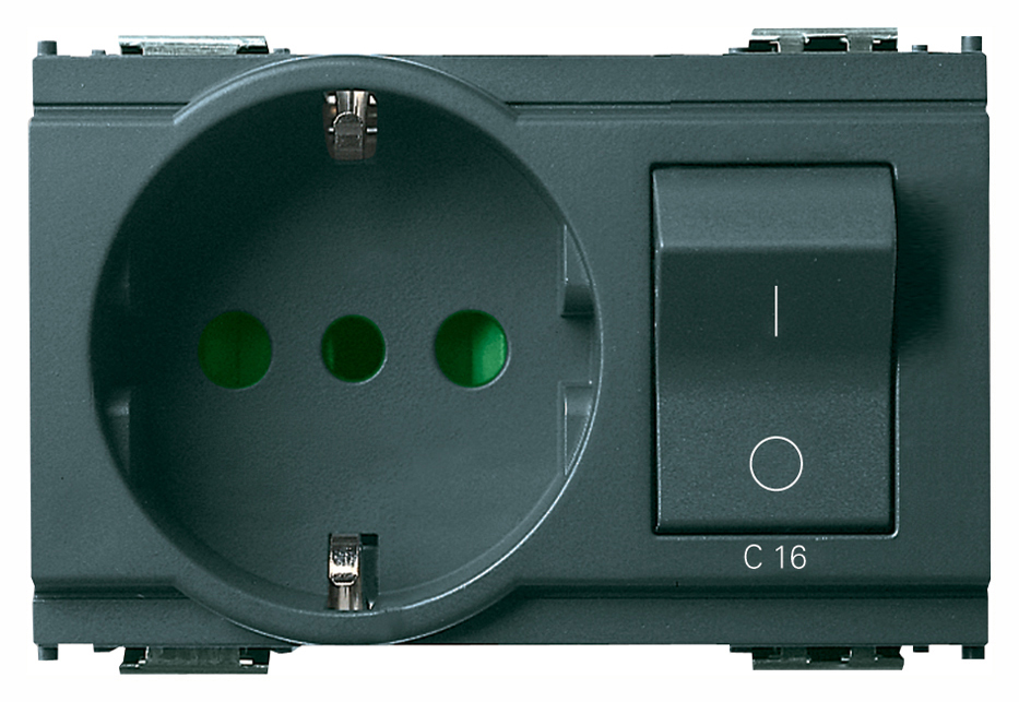 VIW16276 Presa 2P+T 16A P30 intb+MT C16 grigio