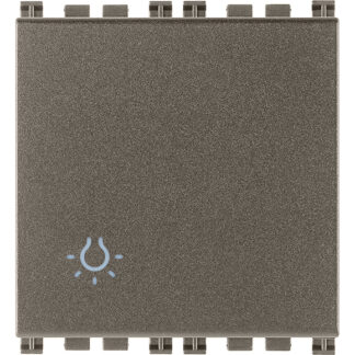 VIW19008.2.L.M Pulsante 1P NO 10A 2M luce Metal