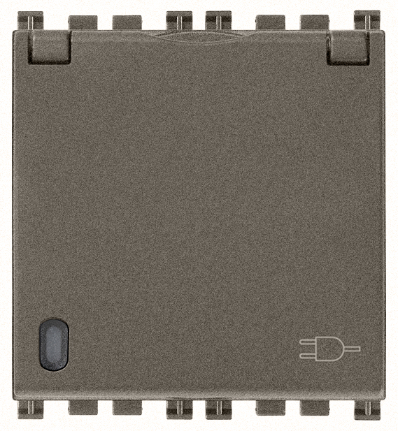 VIW19212.C.M Presa SICURY 2P+T 16A FR + coper. Metal