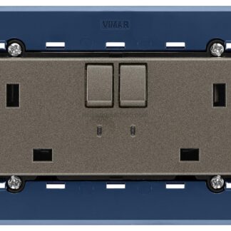 VIW19222.L.M 2 prese 2P+T 13A inglese int+spia Metal