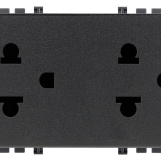 VIW19249 Due prese SICURY 2P+T 16A USA+EU grigio