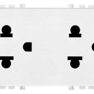 VIW19249.B Due prese SICURY 2P+T 16A USA+EU bianco