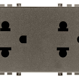 VIW19249.M Due prese SICURY 2P+T 16A USA+EU Metal