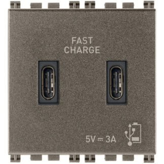 VIW19295.CC.M Alimentatore USB C+C 5V 3A 2M Metal