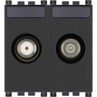VIW19302.10 Presa TV-RD-SAT passante 2 uscite grigio