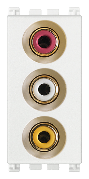 VIW19335.B Presa con 3 connettori RCA bianco