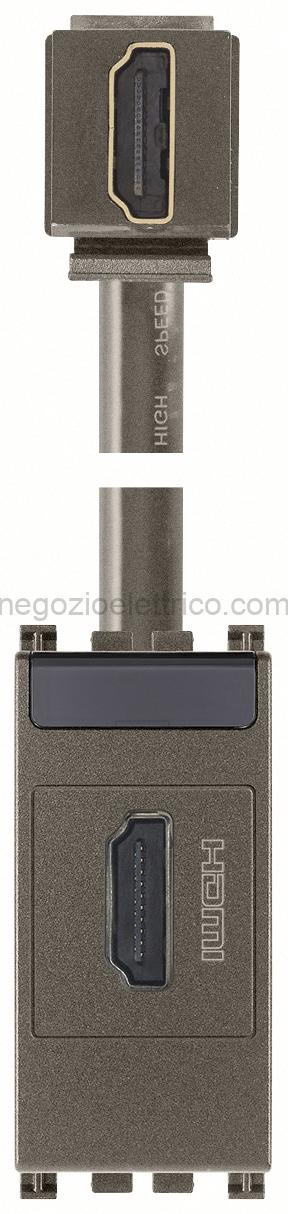 VIW19346.H.M Presa HDMI con cavo a 90 Metal