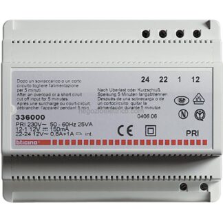 BTI336000 Alimentatore per impianti 8 fili plurifamiliari intercomunicanti