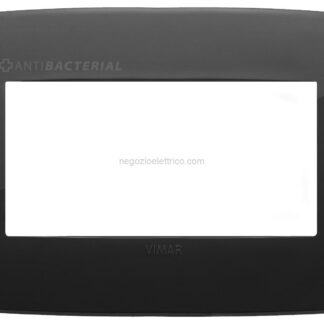 VIW19684.AB.81 Placca Round 4M antibatterico nero