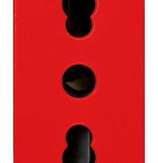 VIW20203.R Presa 2P+T 16A P17/11 rosso