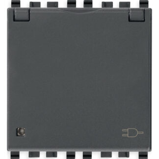 VIW20208.C Presa SICURY 2P+T 16A DE + coper. grigio