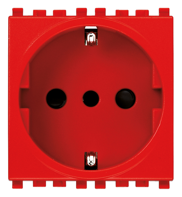 VIW20209.R Presa 2P+T 16A P30 rosso