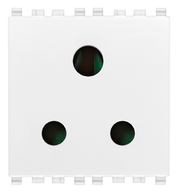 VIW20214.B Presa SICURY 2P+T 5A inglese bianco