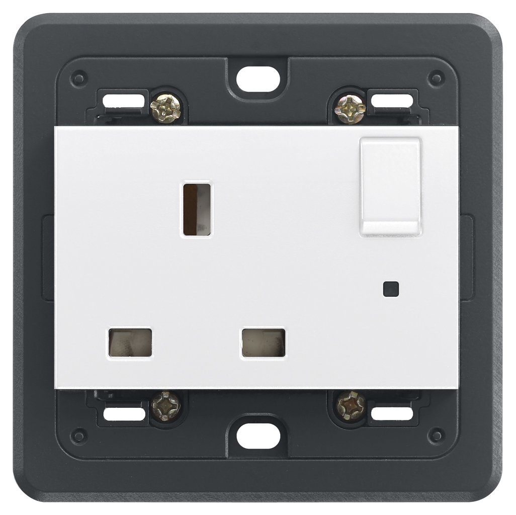 VIW20221.L.B Presa 2P+T 13A inglese interr. bianco