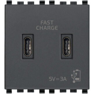 VIW20295.CC Alimentatore USB C+C 5V 3A 2M grigio