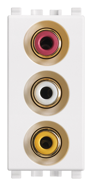 VIW20335.B Presa con 3 connettori RCA bianco