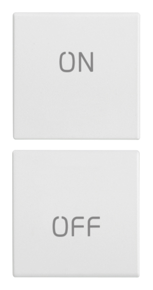VIW20751.1.B Due mezzi tasti 1M simboli ON/OFF bianco