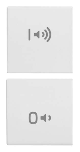 VIW20751.4.B Due mezzi tasti 1M ON/OFF volume bianco