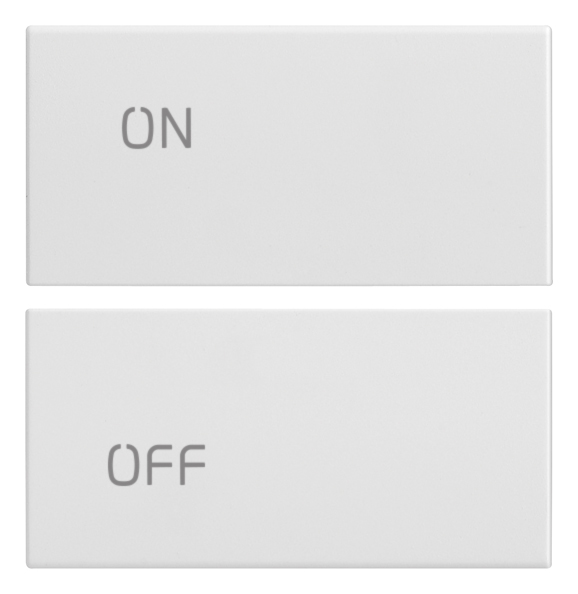 VIW20752.1.B Due mezzi tasti 2M simboli ON/OFF bianco