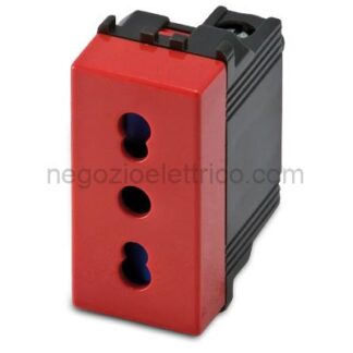 MST21159R MIX Presa 2P+T 16A Bivalente ROSSA