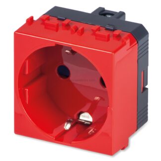 MST21176R-AB Presa Schuko 16A 2P+T ROSSA ANTIBAC
