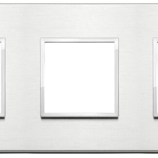 VIW21644.01 Placca 6M (2+2+2) int71 alluminio brill.