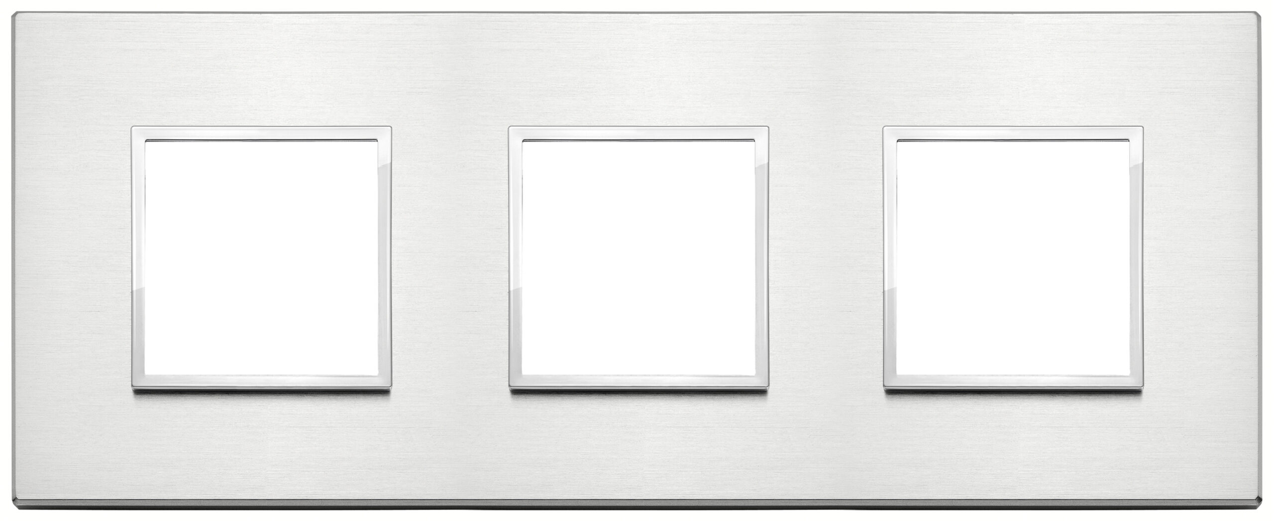 VIW21644.01 Placca 6M (2+2+2) int71 alluminio brill.