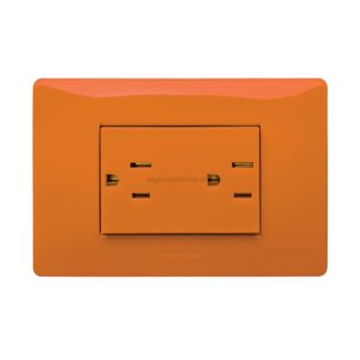 MST21M186.2A Doppia presa 2PT 15A Placca ARANCIO