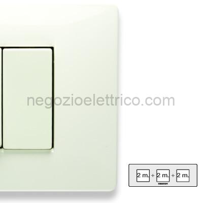 MST21MX102-3 MIX Placca 2+2+2 Posti BIANCO ASPEN