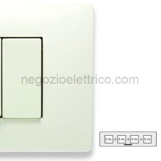 MST21MX102-4 MIX Placca 2+2+2+2 Posti BIANCO ASPEN