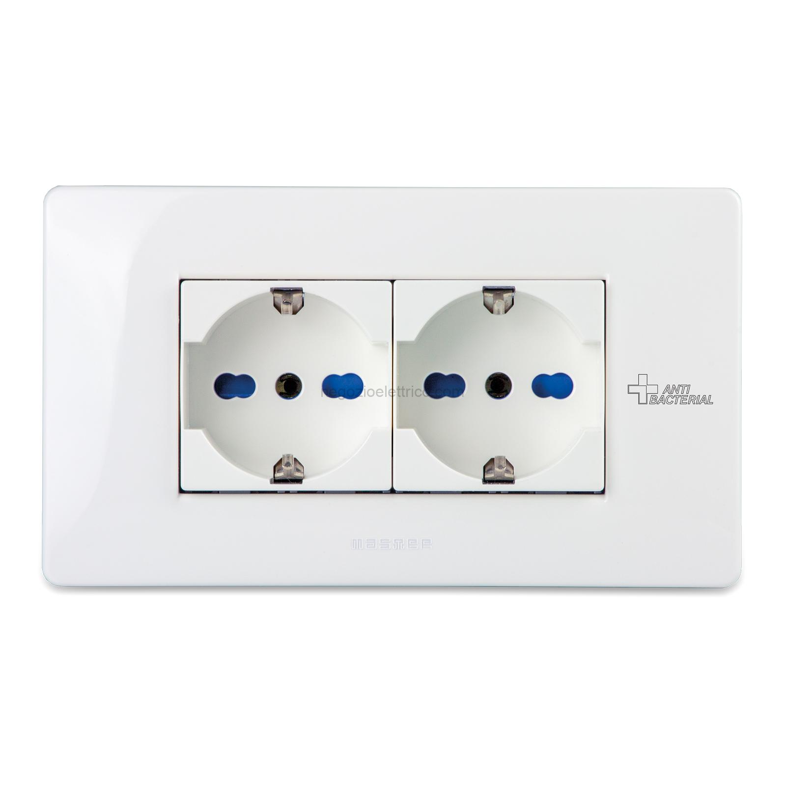 MST21MX104-AB Placca 4 Posti PURE WHITE ANTIBACTER